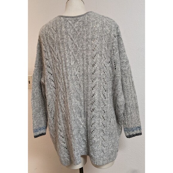 Women's Cabi # 3848 Horizon Pullover Gray V-Neck Oversized Chunky Knit Sweater S - Picture 6 of 12